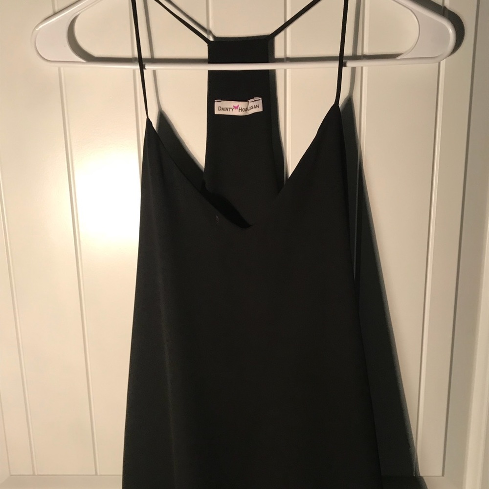 Black 100% polyester Tank top
